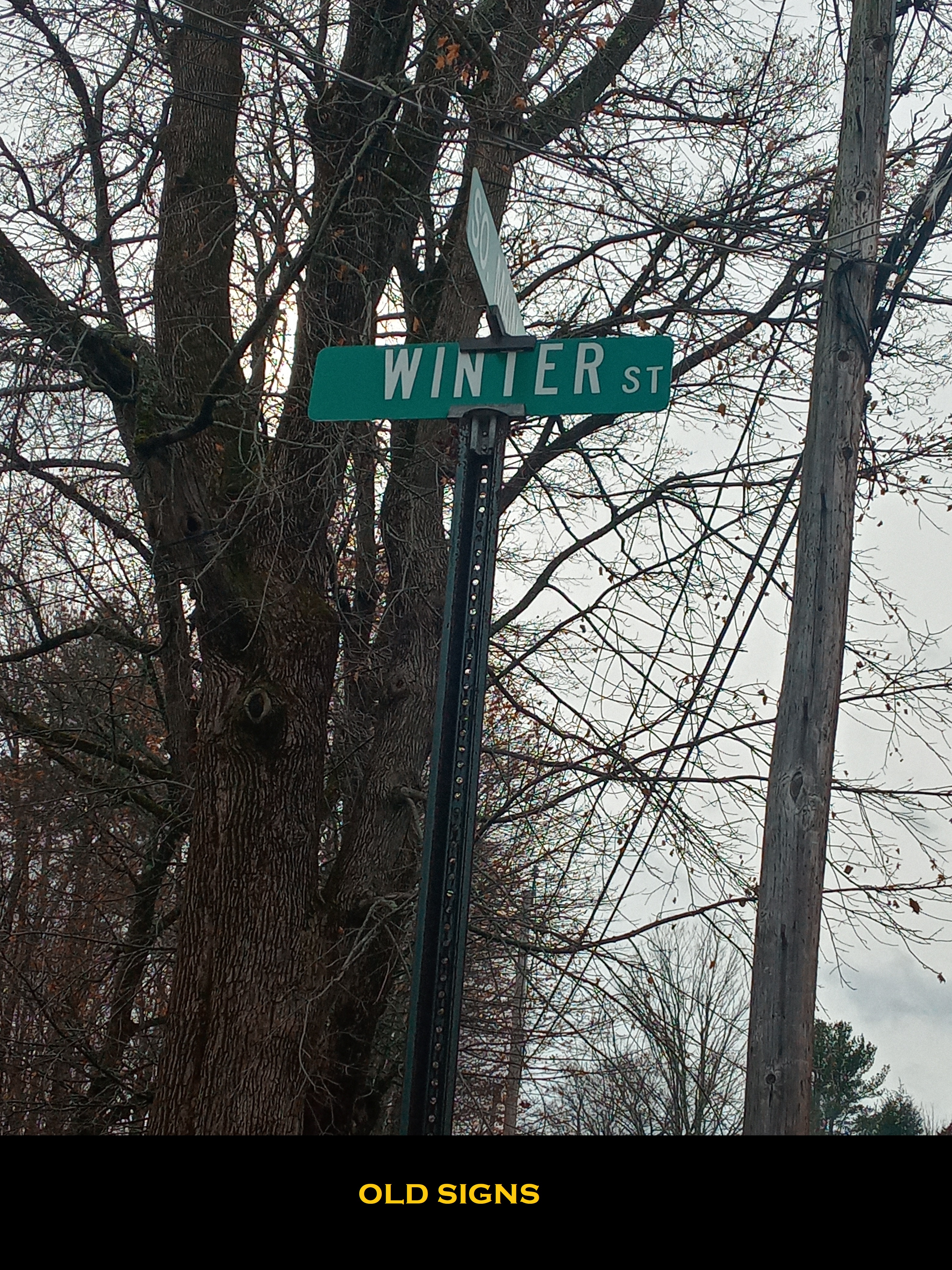 Winter Street Old Street Sign