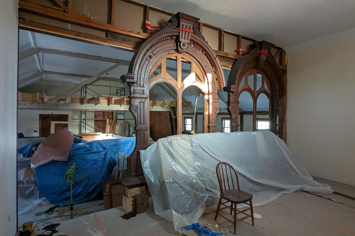 Interior detail progress on Grange Hall (2023)