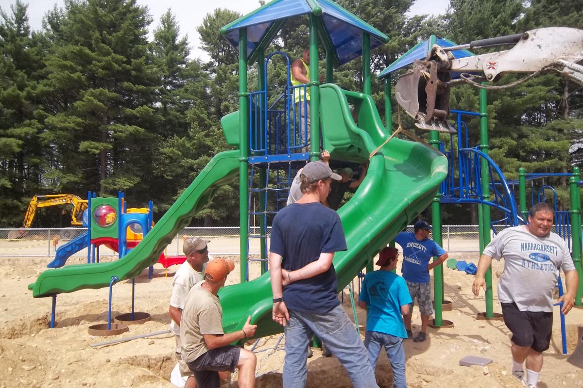 Getting that big slide in place