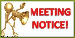 Red text that says, "Meeting Notice!"