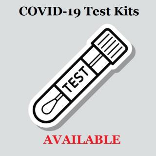 Image of a Test Tube bottle with text written as follows: COVID-19 Test Kits Available