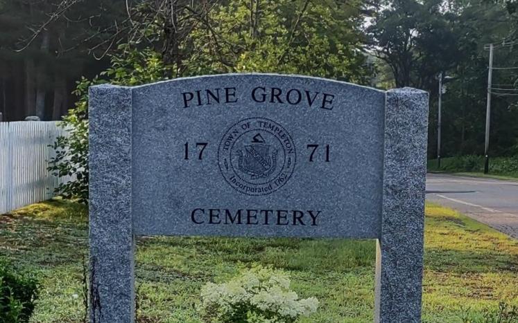 Pine Grove Cemetery sign