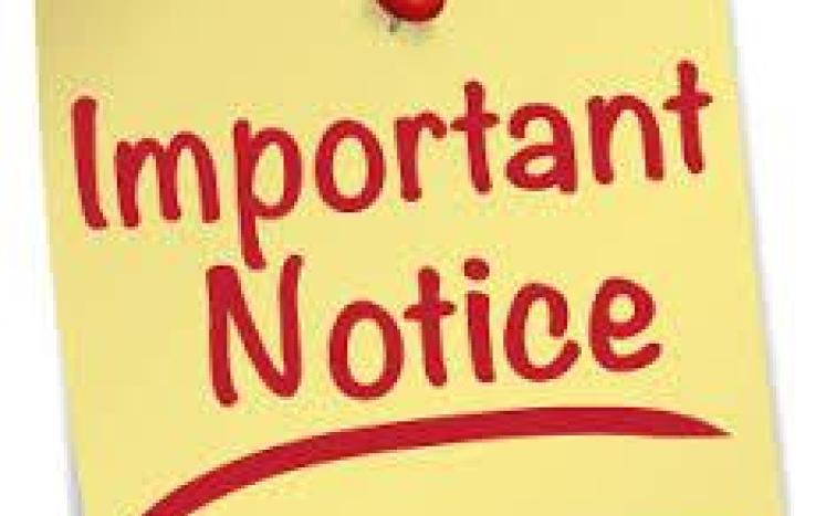 A picture of a tacked sticky note saying "Important Notice"